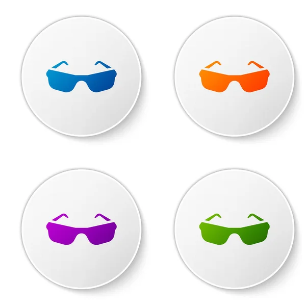 Icône Lunettes Couleur Isolée Sur Fond Blanc Symbole Monture Lunettes — Image vectorielle