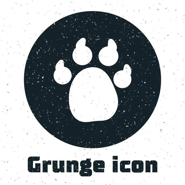 Icono Impresión Grunge Paw Aislado Sobre Fondo Blanco Huella Pata — Vector de stock