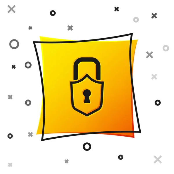 Ikona Black Lock Izolovaná Bílém Pozadí Značka Padlock Zabezpečení Bezpečnost — Stockový vektor