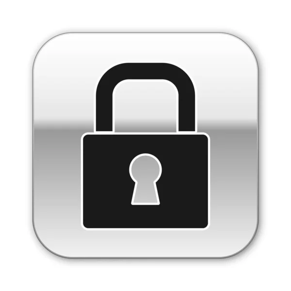 Icono Black Lock Aislado Sobre Fondo Blanco Señal Candado Seguridad — Vector de stock