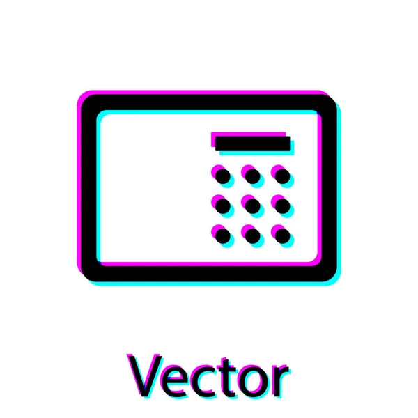 Icône Black Safe Isolée Sur Fond Blanc Porte Protège Coffre — Image vectorielle