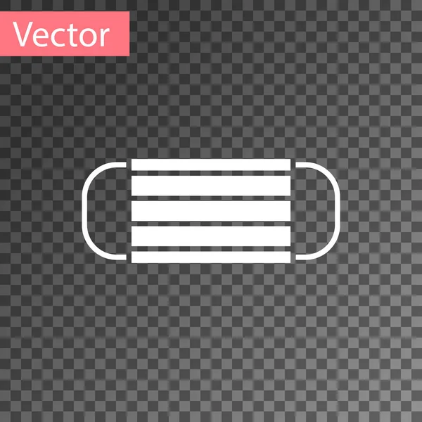 Weiße Medizinische Schutzmaske Isoliert Auf Transparentem Hintergrund Vektor — Stockvektor