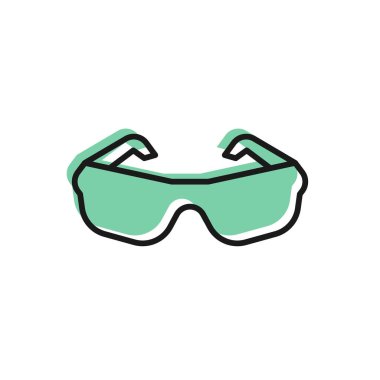 Siyah çizgi Gözlük simgesi beyaz arkaplanda izole edildi. Gözlük çerçevesi sembolü. Vektör.