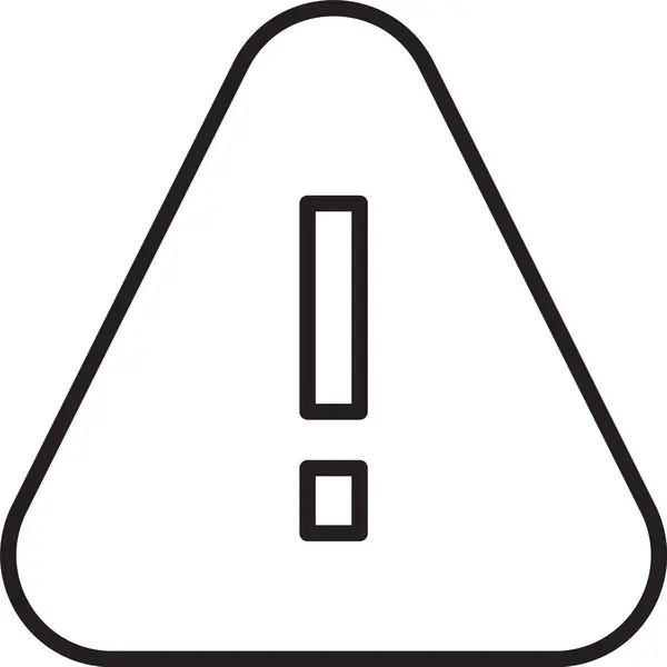 Черная Линия Восклицательный Знак Треугольнике Значок Изолирован Белом Фоне Предупреждающий — стоковый вектор