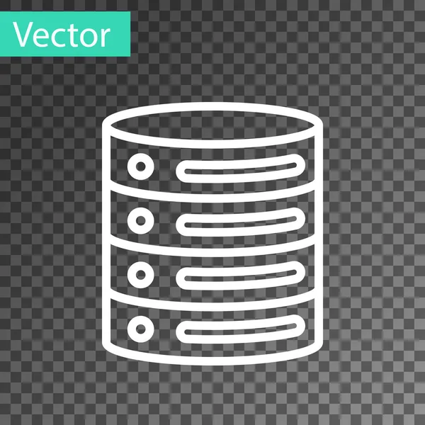 White Line Server Data Web Hosting Icon Isoliert Auf Transparentem — Stockvektor