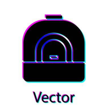 Siyah Fırın simgesi beyaz arka planda yalıtılmış. Soba gazlı fırın işareti. Vektör İllüstrasyonu.