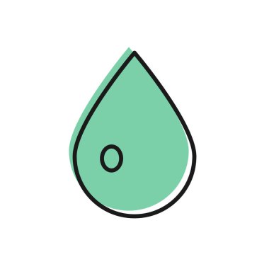 Siyah çizgi su bırakma simgesi beyaz arkaplanda izole edildi. Vektör İllüstrasyonu.