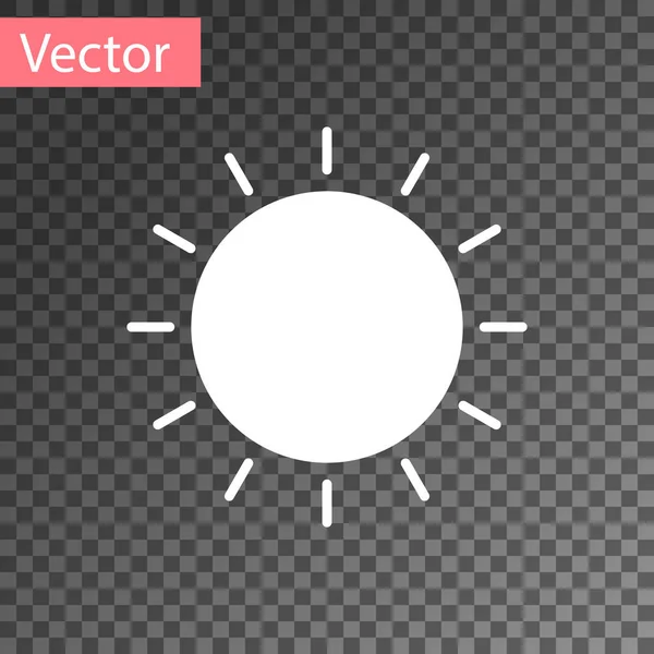 Weiße Sonne Symbol Isoliert Auf Transparentem Hintergrund Sommer Symbol Schöner — Stockvektor