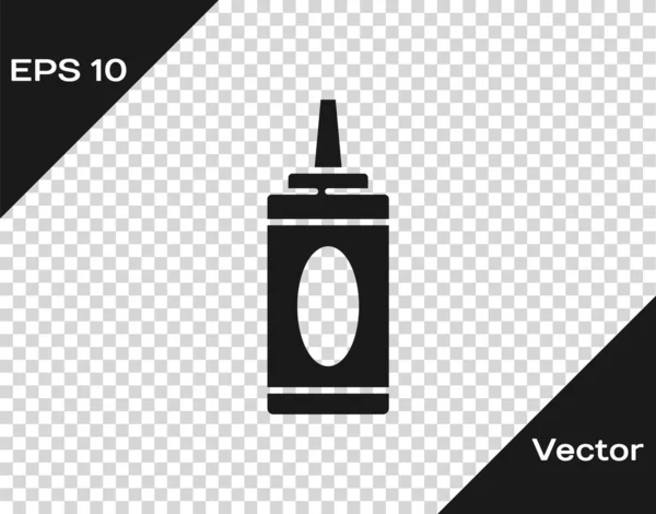 Botella Negra Champú Icono Aislado Sobre Fondo Transparente Ilustración Vectorial — Vector de stock