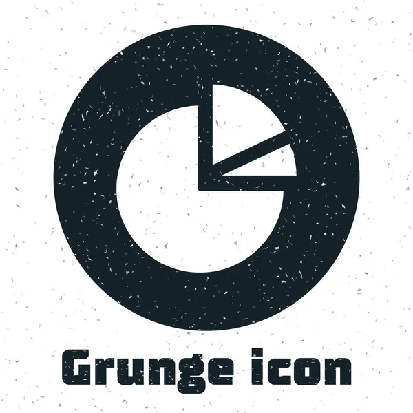 Grunge Pie Gráfico Icono Infografía Aislado Sobre Fondo Blanco Signo — Vector de stock