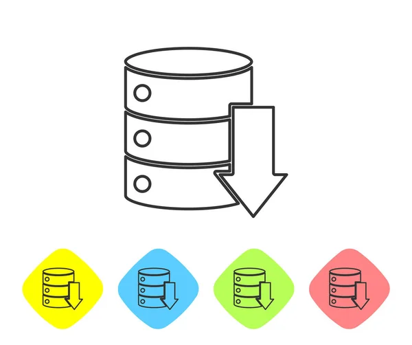 Servidor Línea Gris Datos Web Hosting Icono Aislado Sobre Fondo — Vector de stock