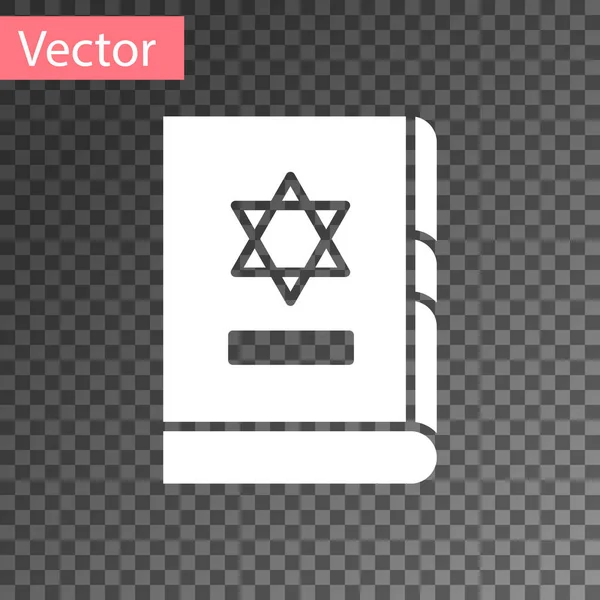 Икона Белой Еврейской Торы Изолирована Прозрачном Фоне Обложке Библии Изображена — стоковый вектор