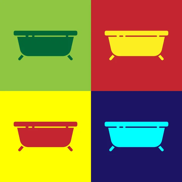 Pop Art Icono Bañera Aislado Fondo Color Ilustración Vectorial — Vector de stock