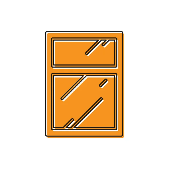 Orange Cleaning Service Voor Ramen Pictogram Geïsoleerd Witte Achtergrond Squeegee — Stockvector