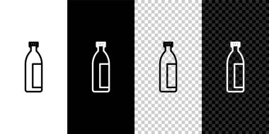 Çizgi kremi ya da losyon kozmetik tüp simgesini siyah beyaz arkaplanda izole et. Erkekler için vücut bakım ürünleri. Vektör İllüstrasyonu.