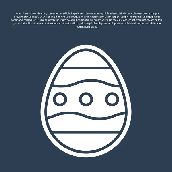 Mavi Çizgili Paskalya Yumurtası Ikonu Mavi Arka Planda Izole Edilmiş — Stok Vektör