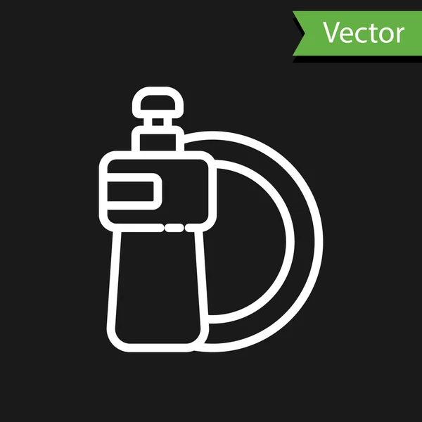 Біла Лінія Посудомийна Рідка Пляшка Значок Тарілки Ізольовані Чорному Тлі — стоковий вектор