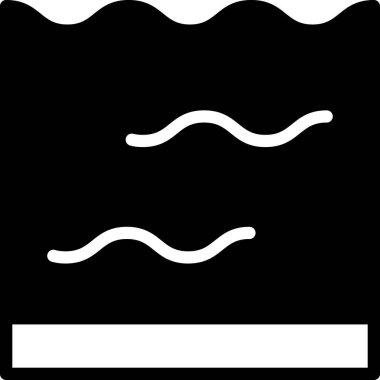 Siyah Akvaryum simgesi beyaz arkaplanda izole edilmiş. Ev ve evcil hayvanlar için akvaryum. Vektör.