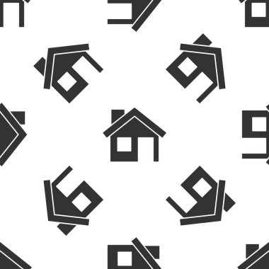 Gri Ev ikonu, beyaz arka planda kusursuz desen izole etti. Ev sembolü. Vektör.