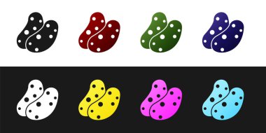 Patates simgesini siyah beyaz arkaplanda izole et. Vektör.