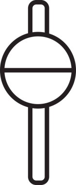 Beyaz arkaplanda siyah çizgi balıkçılık ikonu izole edildi. Balık oltası. Vektör.