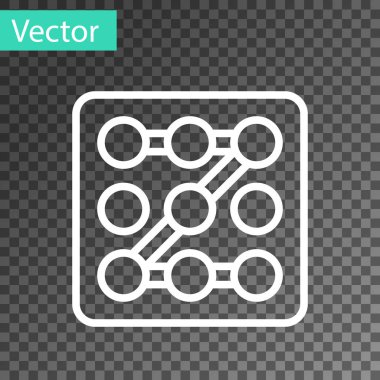 Beyaz çizgi Grafik şifre koruması ve şeffaf arkaplanda izole edilmiş güvenlik erişim simgesi. Güvenlik, güvenlik, koruma, gizlilik kavramı. Vektör.
