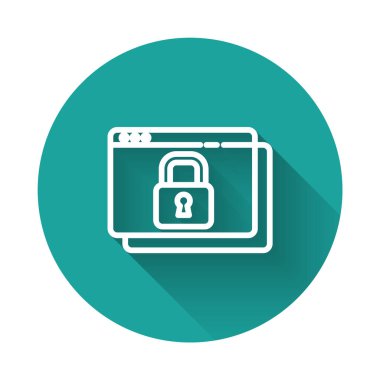 Beyaz hat HTTPS ve SSL simgeleri ile sitenizi güvene alın. İnternet iletişim protokolü. Yeşil daire düğmesi. Vektör.