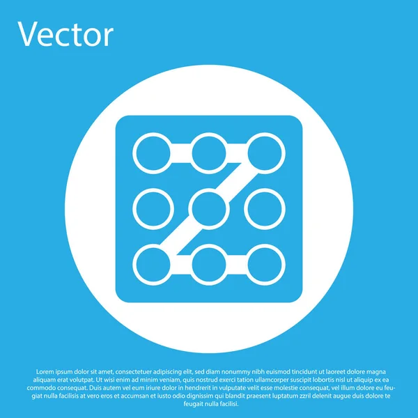 Protezione Password Grafica Blu Icona Accesso Sicurezza Isolata Sfondo Blu — Vettoriale Stock