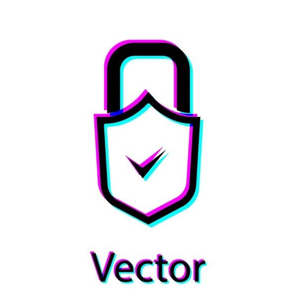 Negro Abra Candado Marque Icono Aislado Sobre Fondo Blanco Concepto — Vector de stock