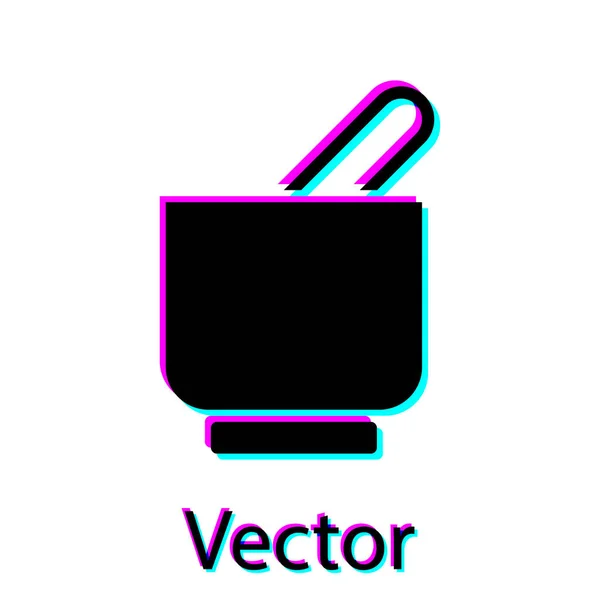 Svart Murbruk Och Mortelikon Isolerad Vit Bakgrund Vektor — Stock vektor