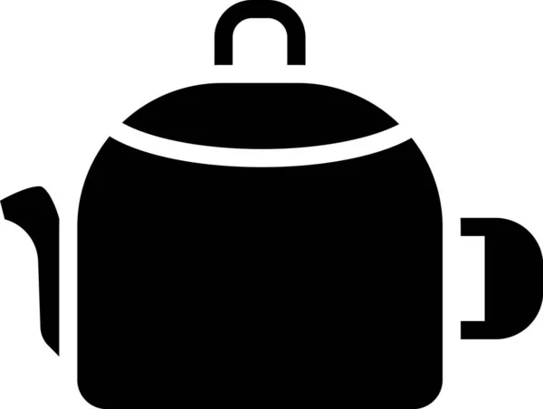 Чорний Кетл Ручним Іконом Ізольованим Білому Тлі Ікона Чайника Вектор — стоковий вектор