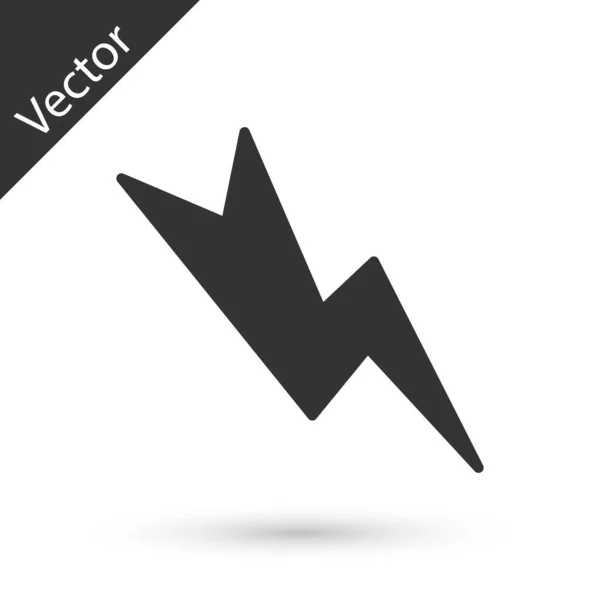 Icono Rayo Gris Aislado Sobre Fondo Blanco Señal Flash Icono — Vector de stock