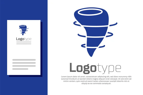 Mavi Tornado Simgesi Beyaz Arkaplanda Izole Edildi Logo Tasarım Şablonu — Stok Vektör