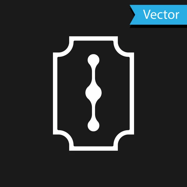 Icono Navaja White Blade Aislado Sobre Fondo Negro Ilustración Vectorial — Vector de stock