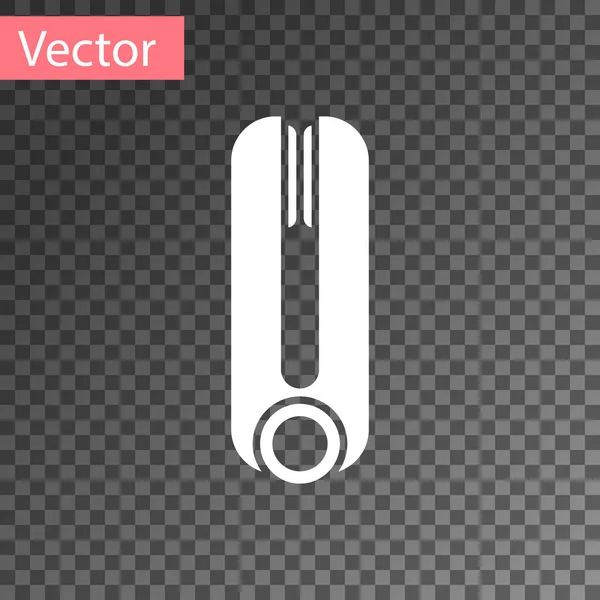 Curling Hierro Blanco Para Icono Del Cabello Aislado Sobre Fondo — Vector de stock