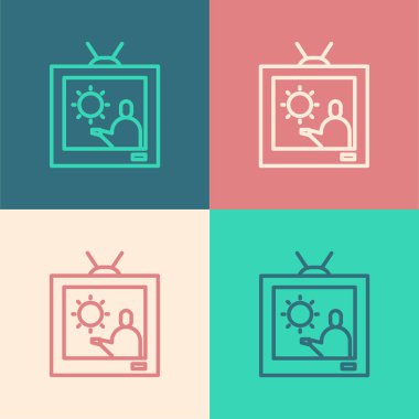 Pop sanat çizgisi hava tahmini ikonu renk arkaplanında izole edildi. Vektör İllüstrasyonu.