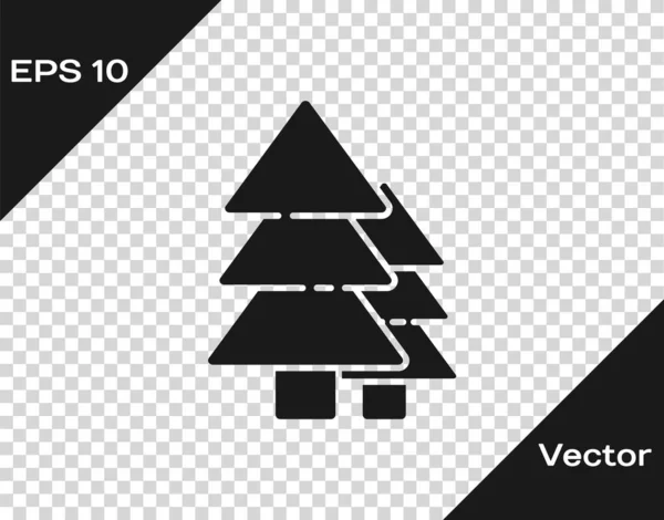 Black Tree Symbol Isoliert Auf Transparentem Hintergrund Symbol Wald Vektorillustration — Stockvektor