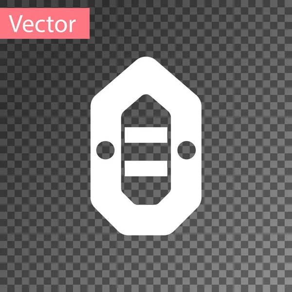 透明背景に分離されたホワイトラフティングボートアイコン 膨脹可能なボート ウォータースポーツ 極端なスポーツ ベクターイラスト — ストックベクタ