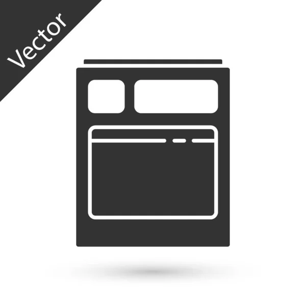 Grey Kitchen Dishwasher Machine Icon Isolated White Background Vector Illustration — Stock Vector