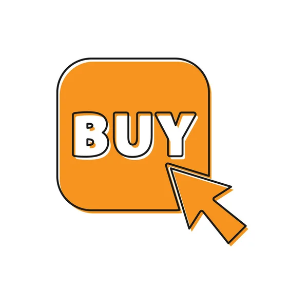 Orange Buy Button Icon Isolated White Background Vector Illustration — Stock Vector