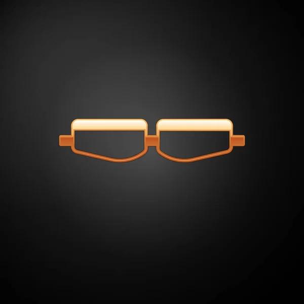 Óculos Óculos Segurança Dourados Ícone Isolado Fundo Preto Ilustração Vetorial —  Vetores de Stock