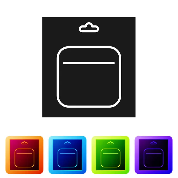 Black Battery Pack Icon Isolated White Background Simbol Petir Mengatur - Stok Vektor