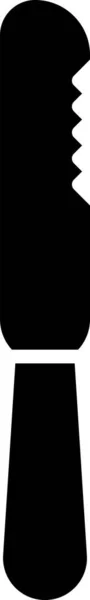 Icono Cuchillo Plástico Desechable Negro Aislado Sobre Fondo Blanco Ilustración — Vector de stock