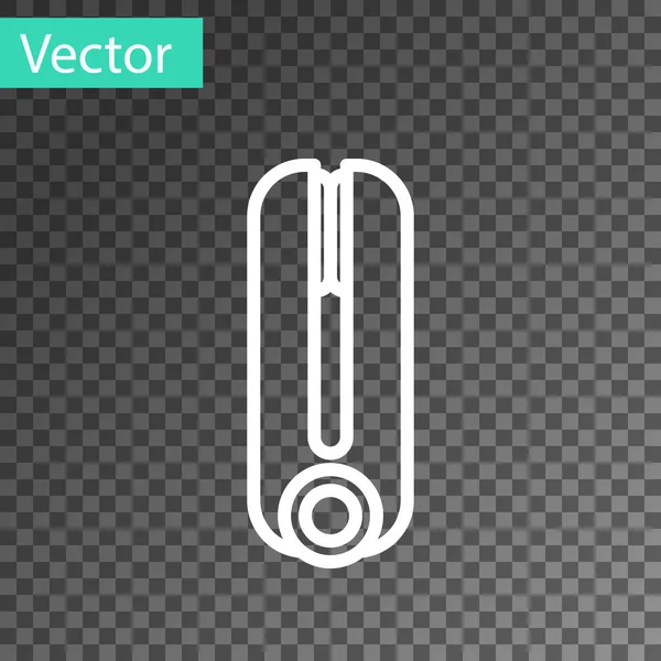 Línea Blanca Curling Iron Para Icono Del Cabello Aislado Sobre — Vector de stock