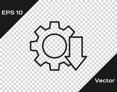Siyah çizgi Maliyet azaltma simgesi şeffaf arkaplanda izole edildi. Vektör İllüstrasyonu.