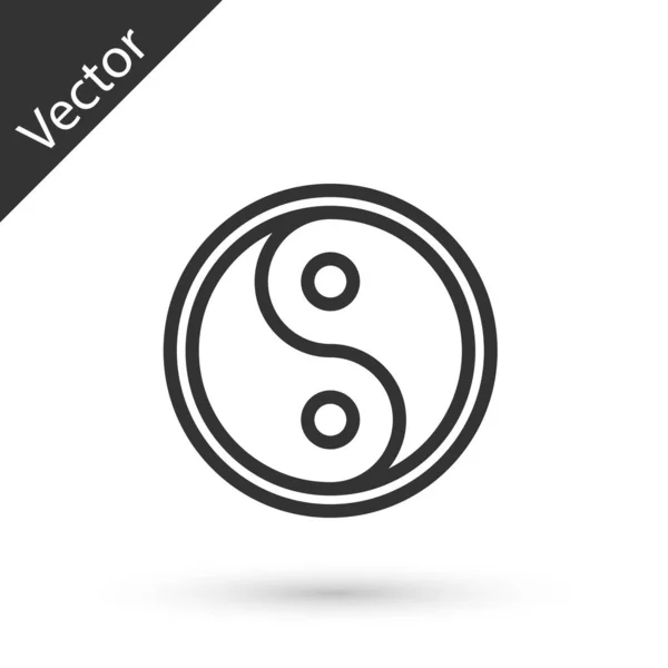 Graue Linie Yin Yang Symbol Der Harmonie Und Balance Symbol — Stockvektor
