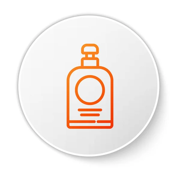 Orange Linje Hand Sanerare Flaska Ikon Isolerad Vit Bakgrund Desinfektionskoncept — Stock vektor