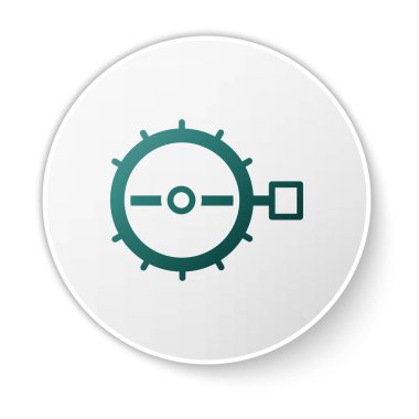 Yeşil Tuzak avlama simgesi beyaz arkaplanda izole edildi. Beyaz daire düğmesi. Vektör.