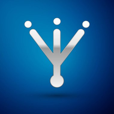 Gümüş Kuş ayak izi ikonu mavi arkaplanda izole edildi. Hayvan ayağı. Vektör.