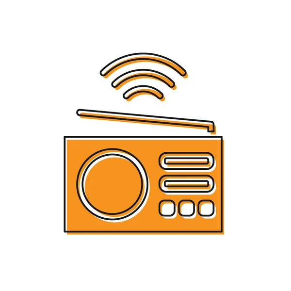 Иконка Радиосистемы Orange Smart Выделена Белом Фоне Концепция Интернета Вещей — стоковый вектор